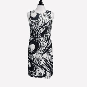 Dress Barn Black & Off White Sleeveless Dress Size 10